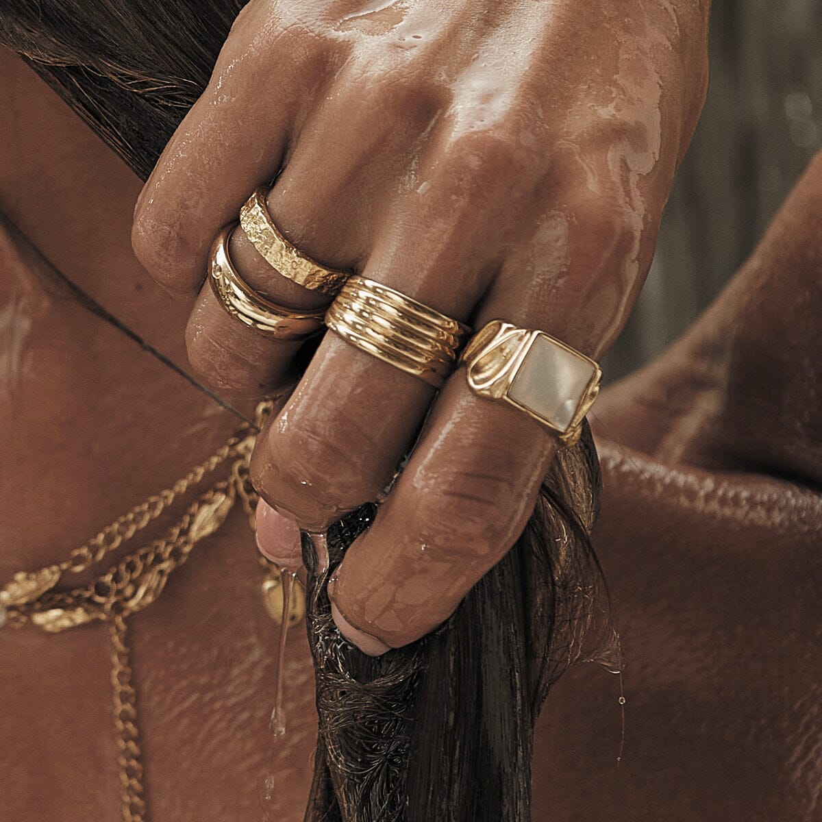 Arms of Eve - Eros Gold Textured Ring - Medium