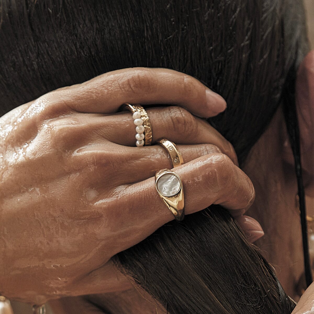 Arms of Eve - Amira Gold & Pearl Ring - Size 8