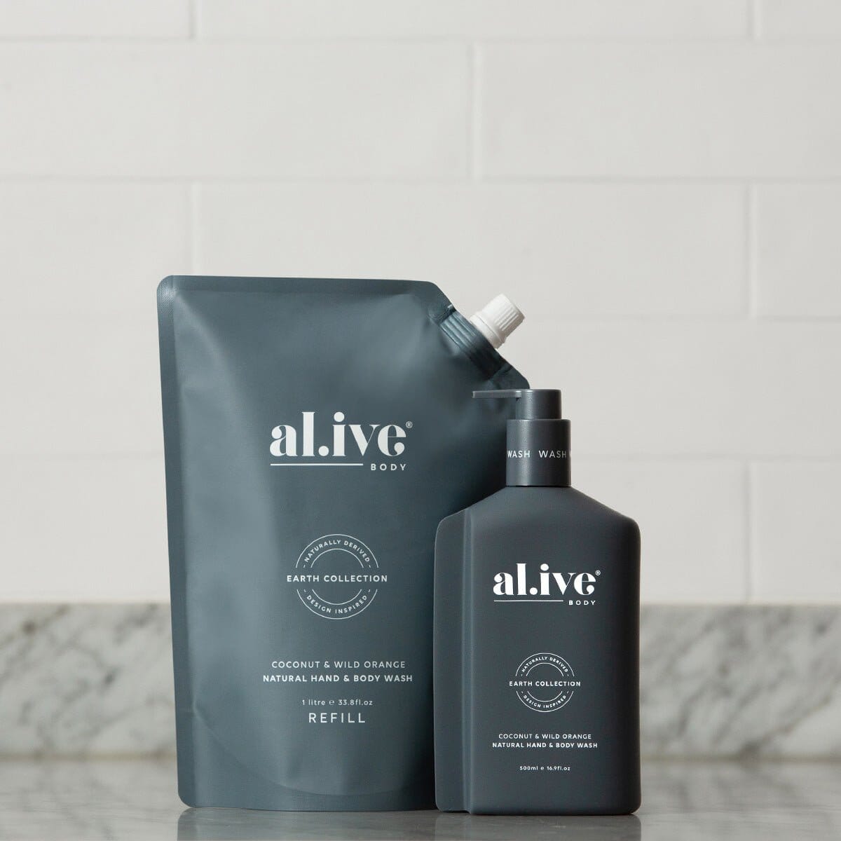 Al.ive Body - 1 Ltr Wash Refill - Coconut & Wild Orange