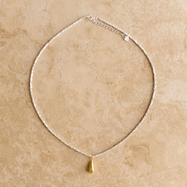 Indigo & Wolfe - Ember Silver Necklace W/ Gold Pendant