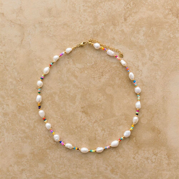 Indigo & Wolfe - Barbados Pearl Necklace W/ Multi Beads