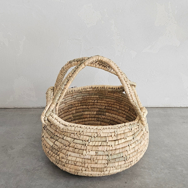 Gaia Date Leaf Handle Basket - Small