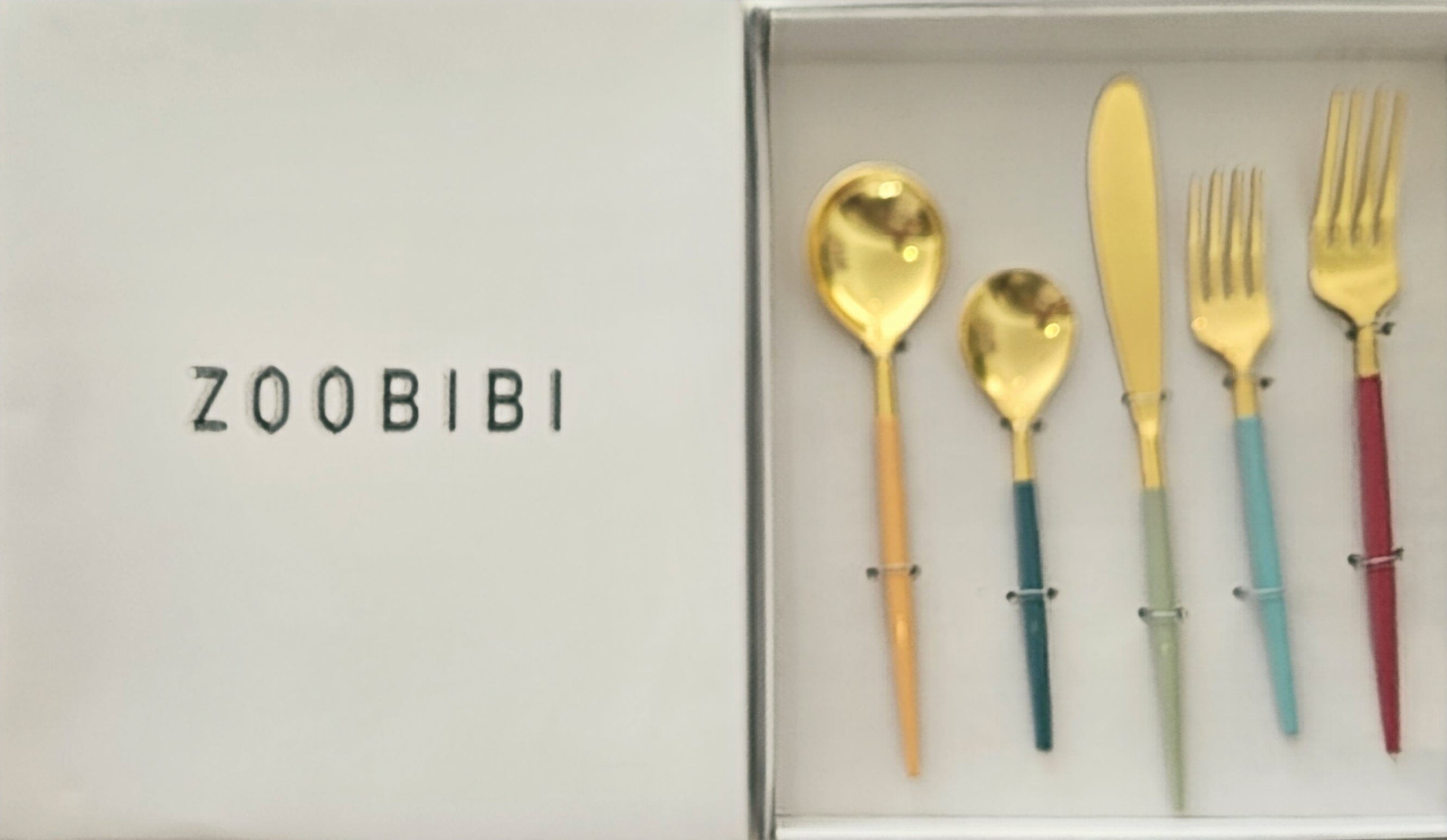 Flatware Multi Colour/Gold, Set of 5