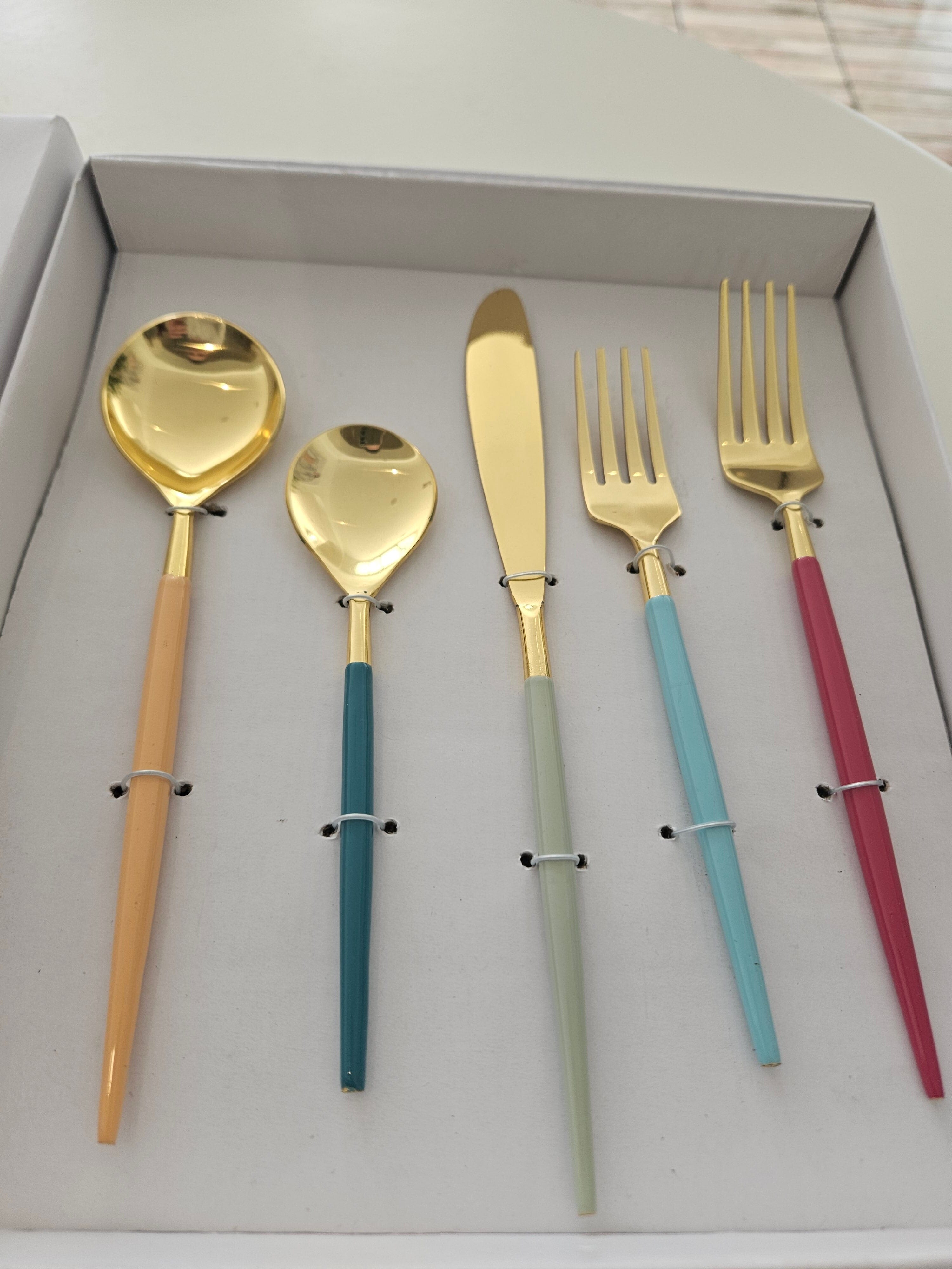 Flatware Multi Colour/Gold, Set of 5