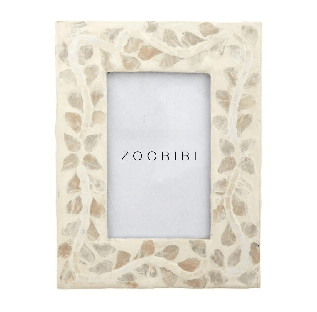 Dana Inlay 4x6" Photo Frame in Ivory
