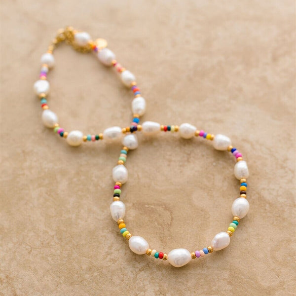 Indigo & Wolfe - Barbados Pearl Necklace W/ Multi Beads