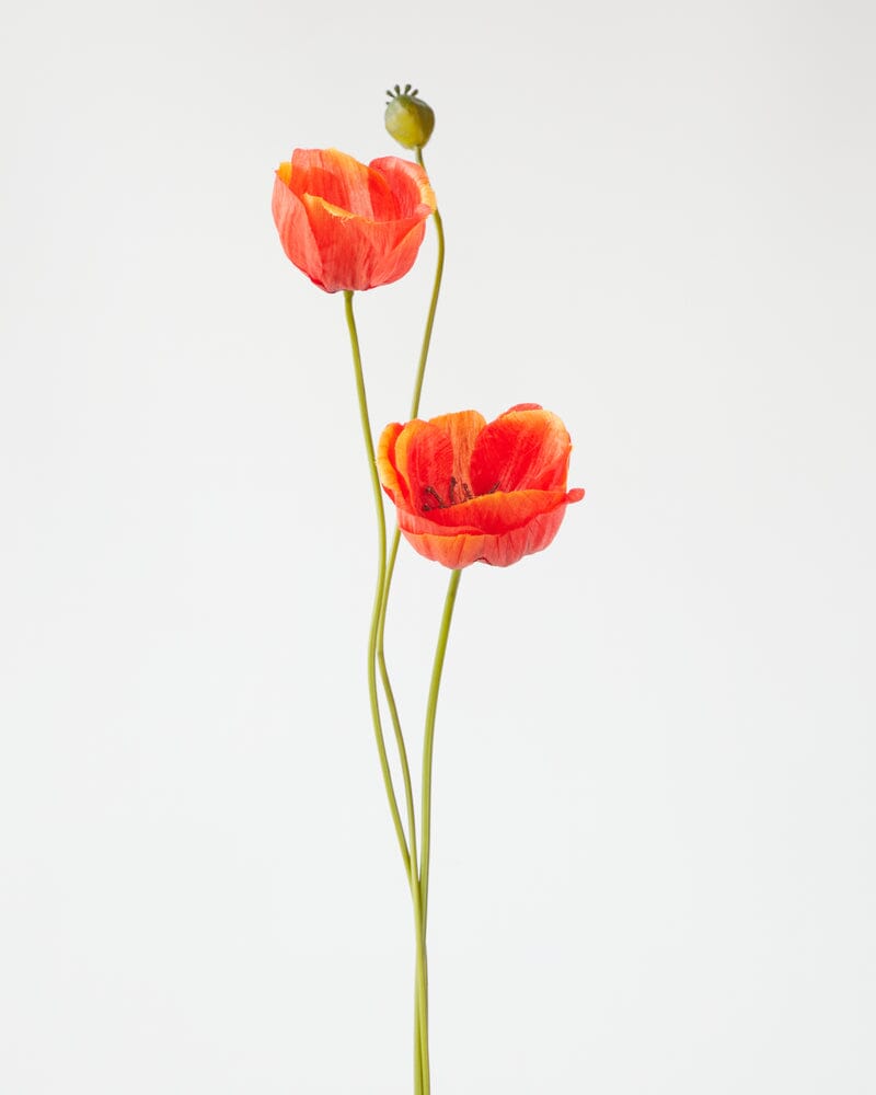 Poppy Artificial Spray in Orange - 75cm