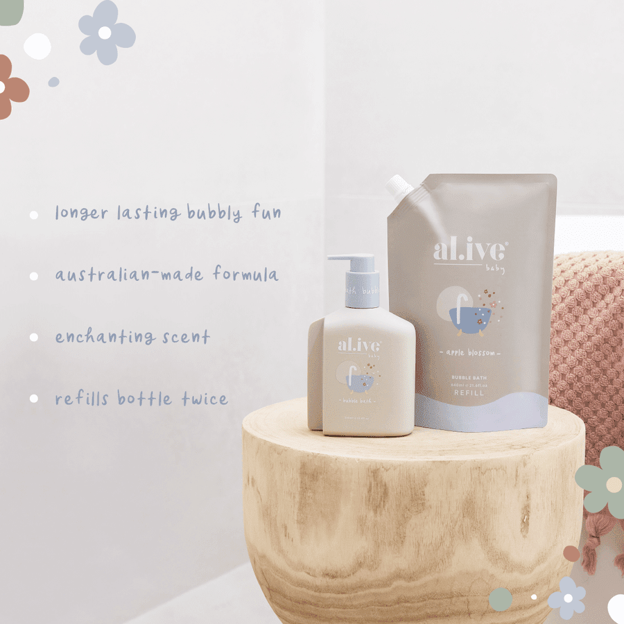 Al.ive Body Bubble Bath Refill 640ml - Apple Blossom