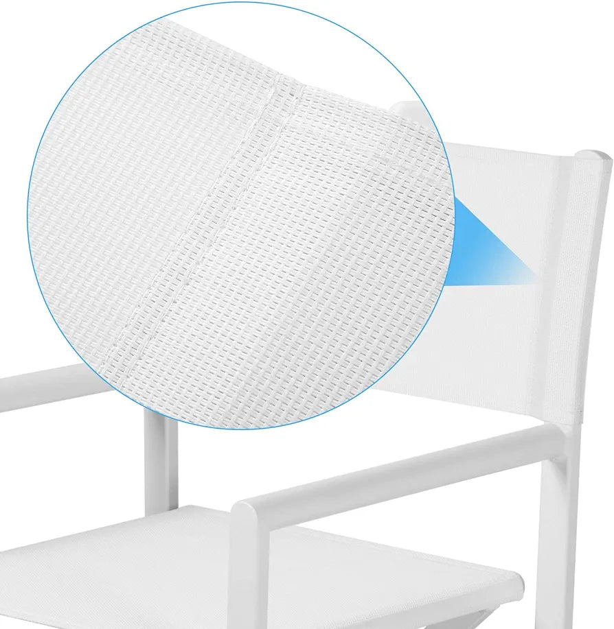 Olsen Metal Directors Chair in White
