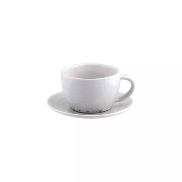 Indigo Ceramic Tea Cup W/ Saucer in White Bleed 200ml