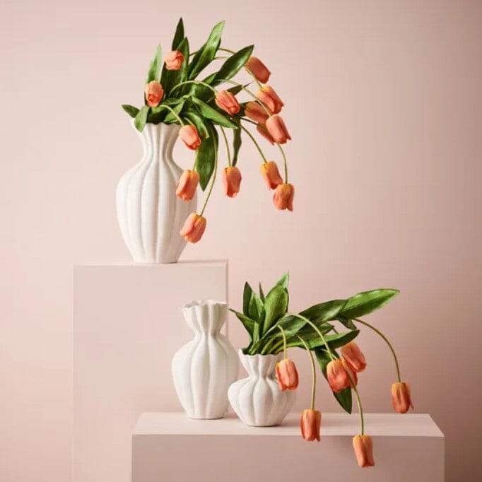 Donatella Stone Vase in White 40cm