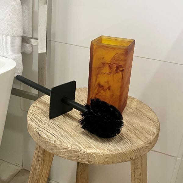Gaia Resin Toilet Brush/Holder in Marble Amber (Save 25%)