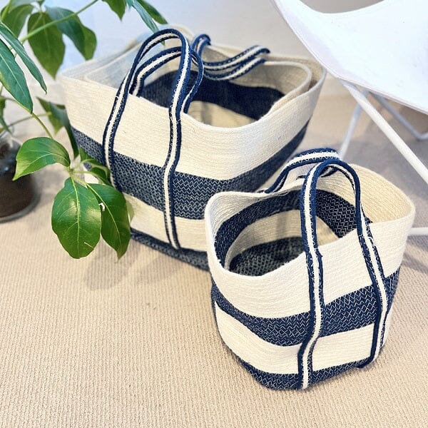 Estella Blue Stripe Basket (Large) Save 55%