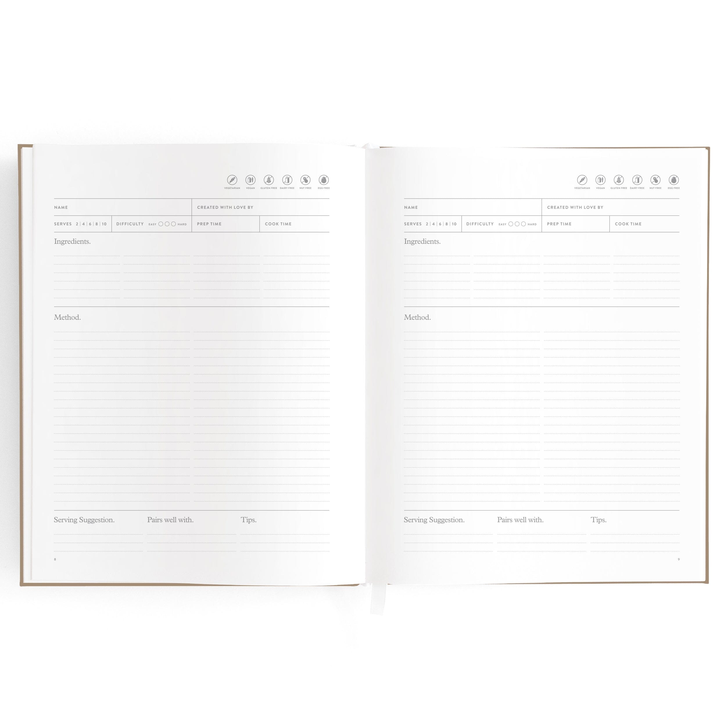 Fox & Fallow - Recipe Book in Latte