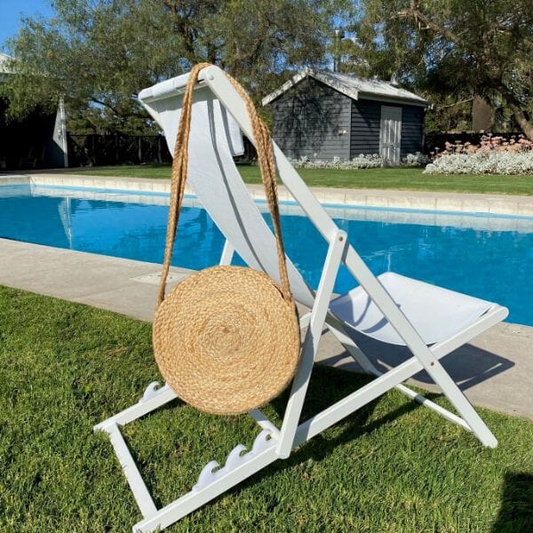 Jute Round Cross Body Bag in Natural