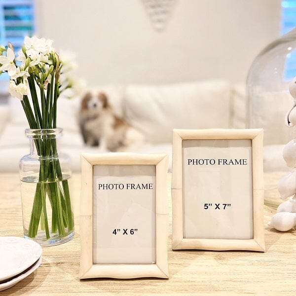 Salina Bone Inlay Photo Frame in Ivory - 4 x 6"