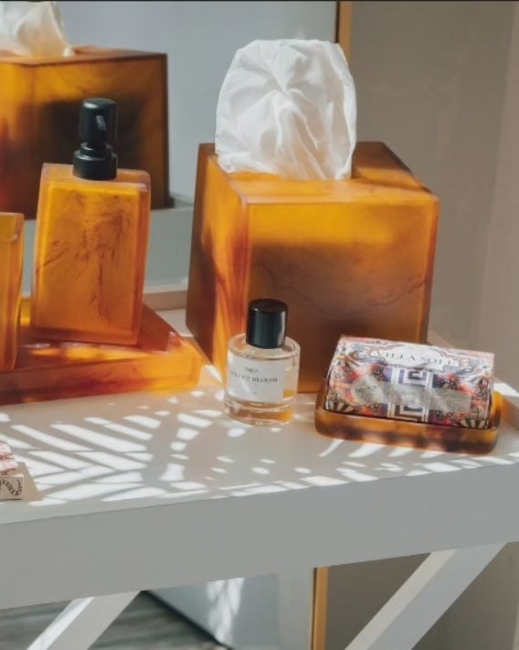 Gaia Resin Soap Dispenser in Marble Amber