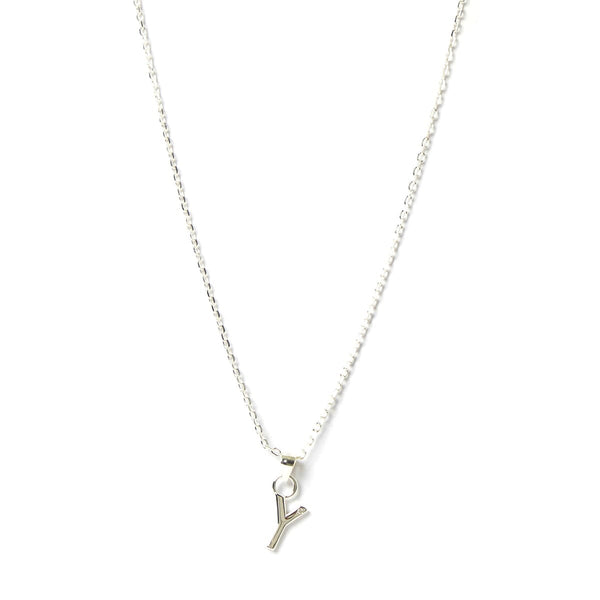 Arms of Eve - Letter Y Silver Charm Necklace