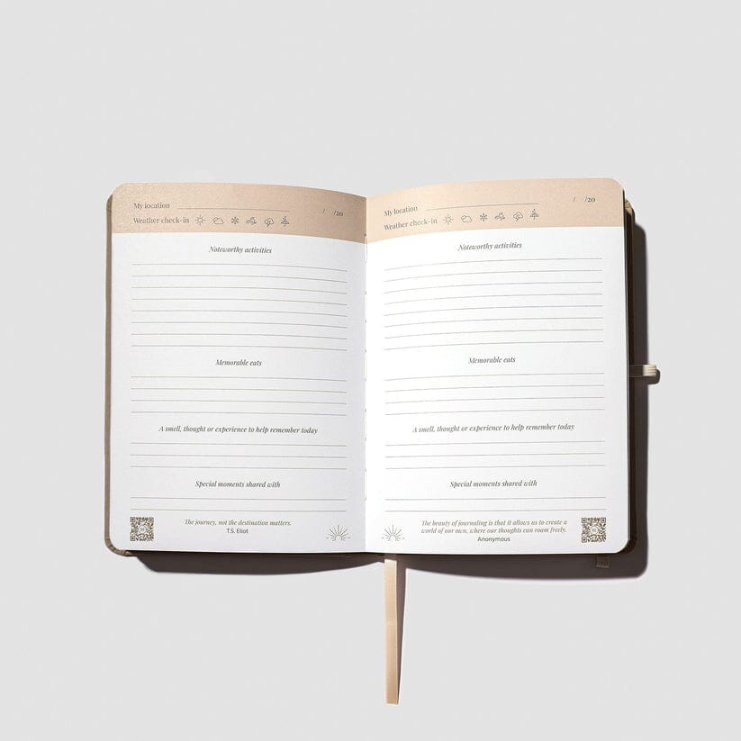 Journalfy Travel Journal in Earthy Taupe
