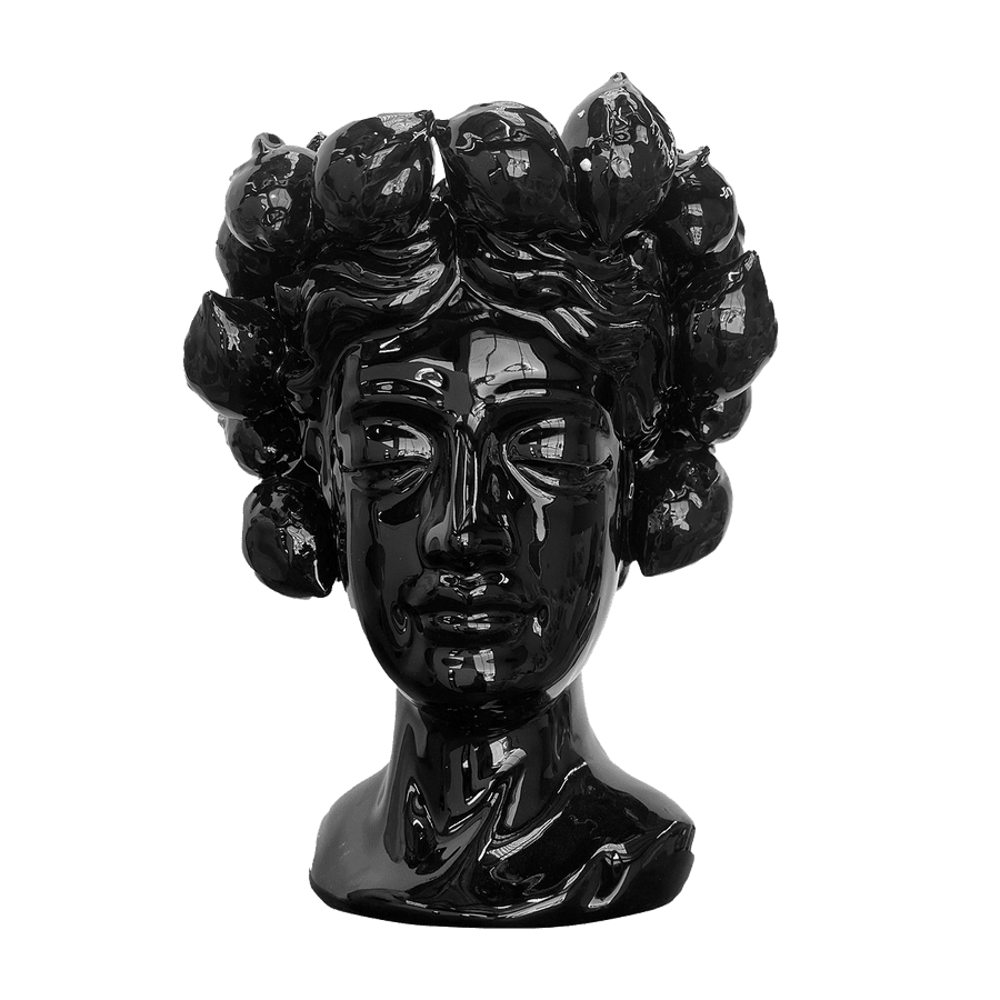 Aphrodite Ceramic Lemonhead Vase in Black