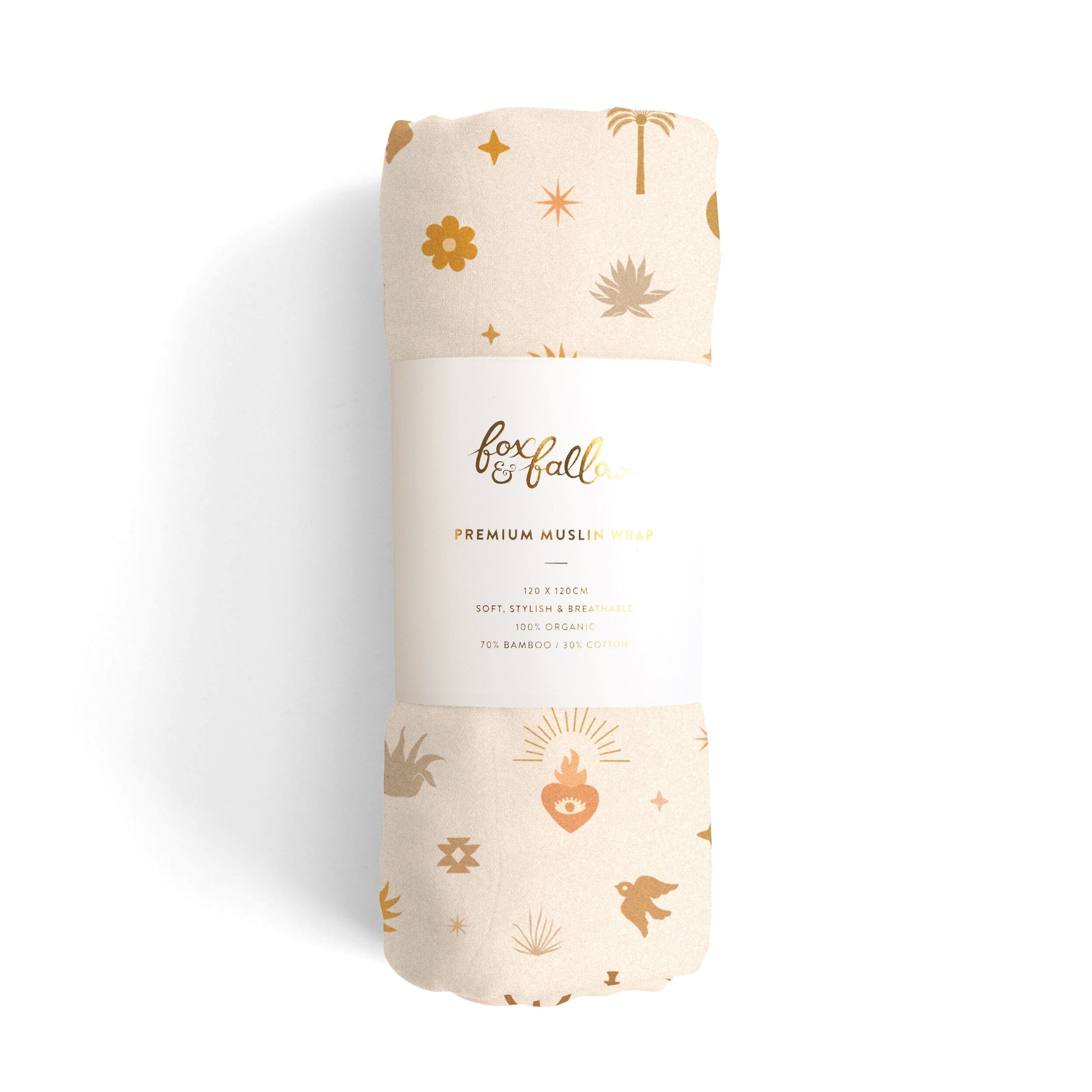 Fox & Fallow - Sacred Amulets Organic Muslin Wrap Swaddle