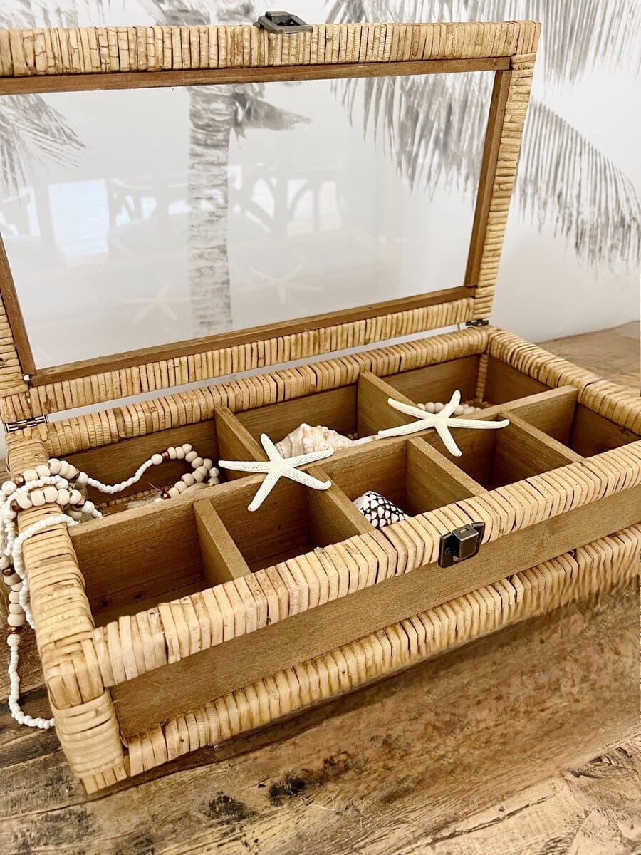 Mareva Rattan Jewellery Box in Natural 42cm
