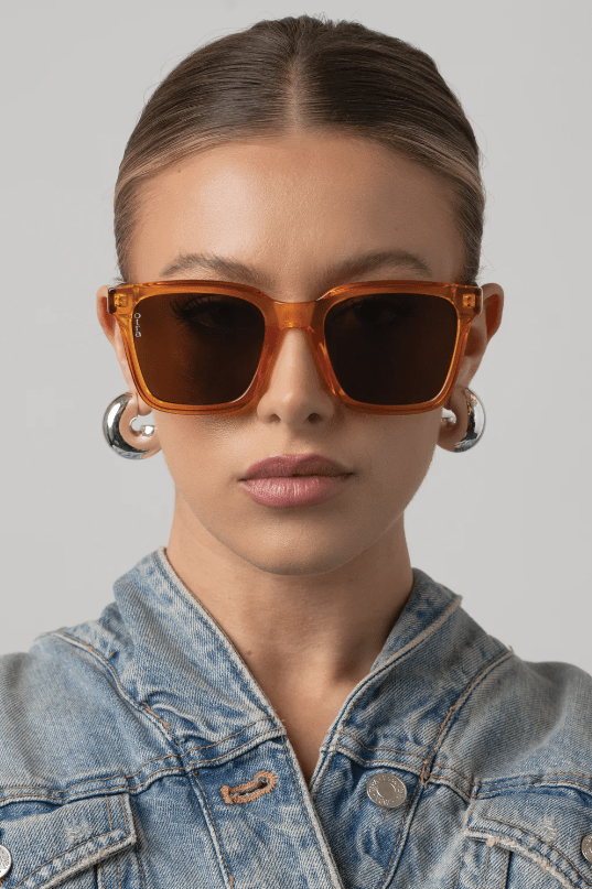 OTRA Eyewear - FYN Transparent Orange W/ Brown Lens