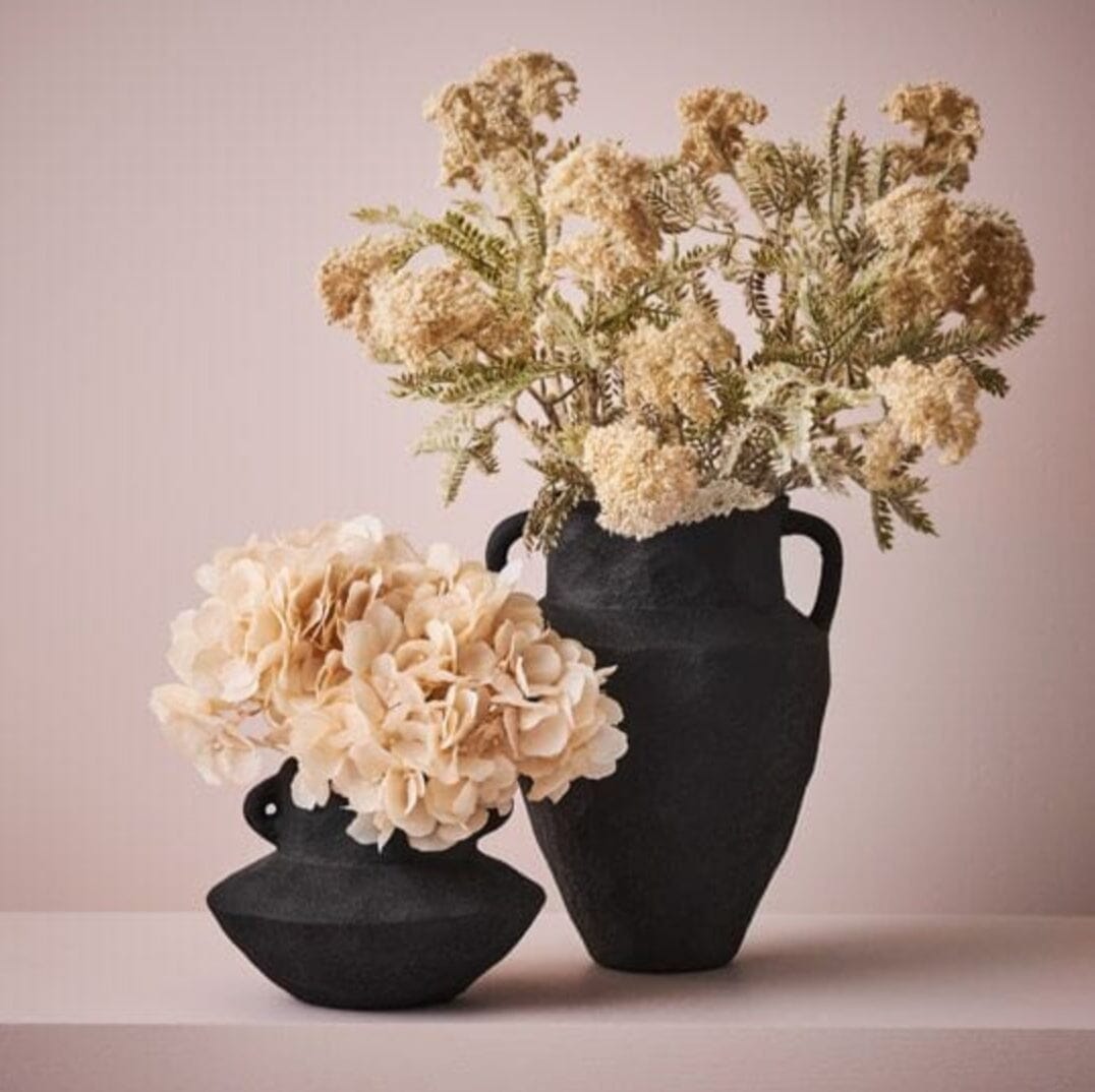 Tamia Stone Vase in Black 20cm