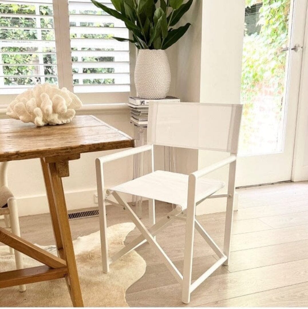 Olsen Metal Directors Chair in White