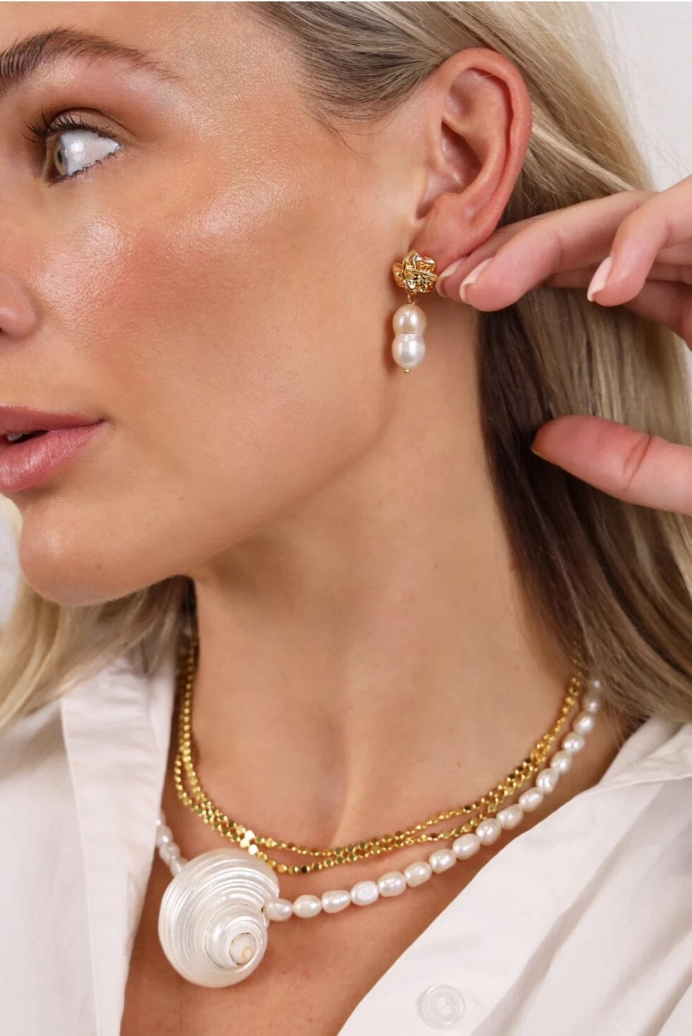 Indigo & Wolfe - Skye Pearl Drop Earrings