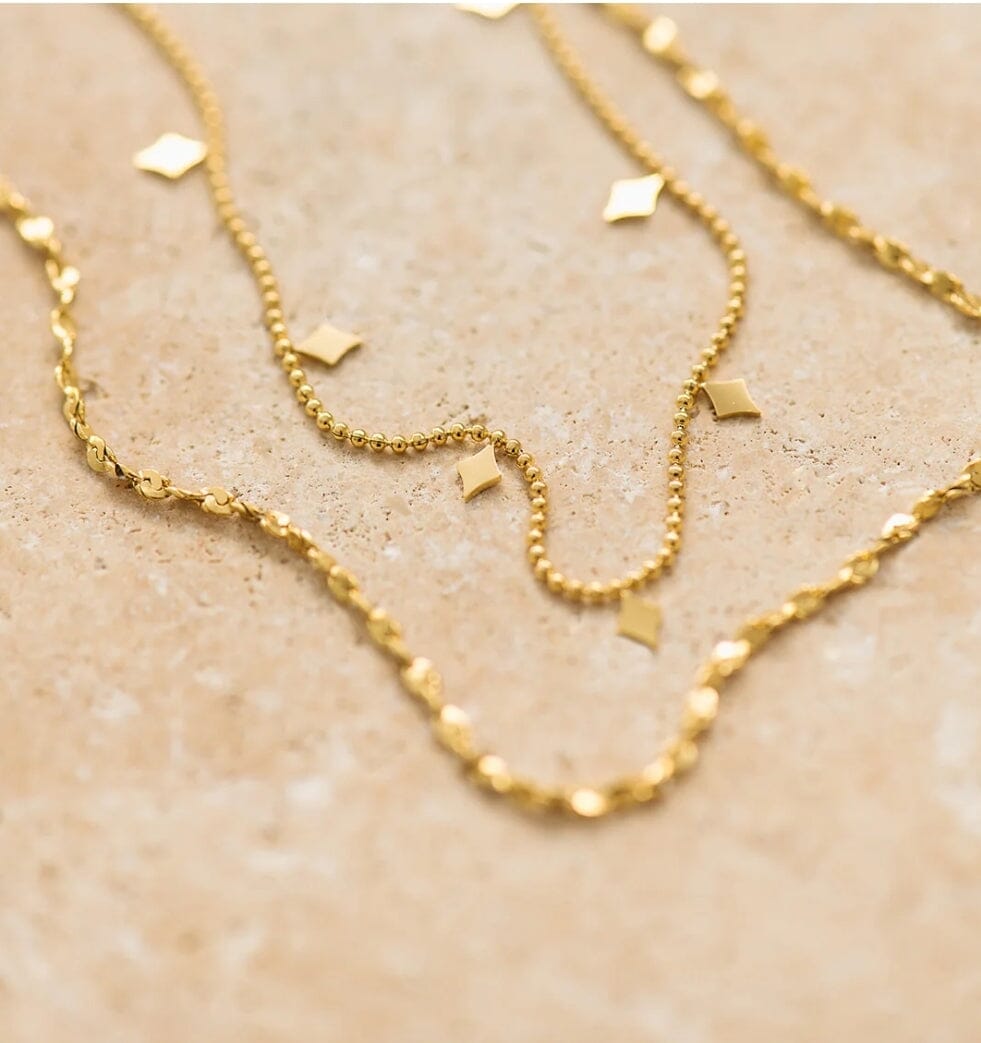 Indigo & Wolfe - Spade Double Layered Gold Necklace
