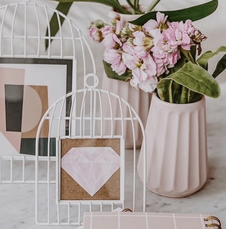 Birdcage Metal Photo Frame in White - Large