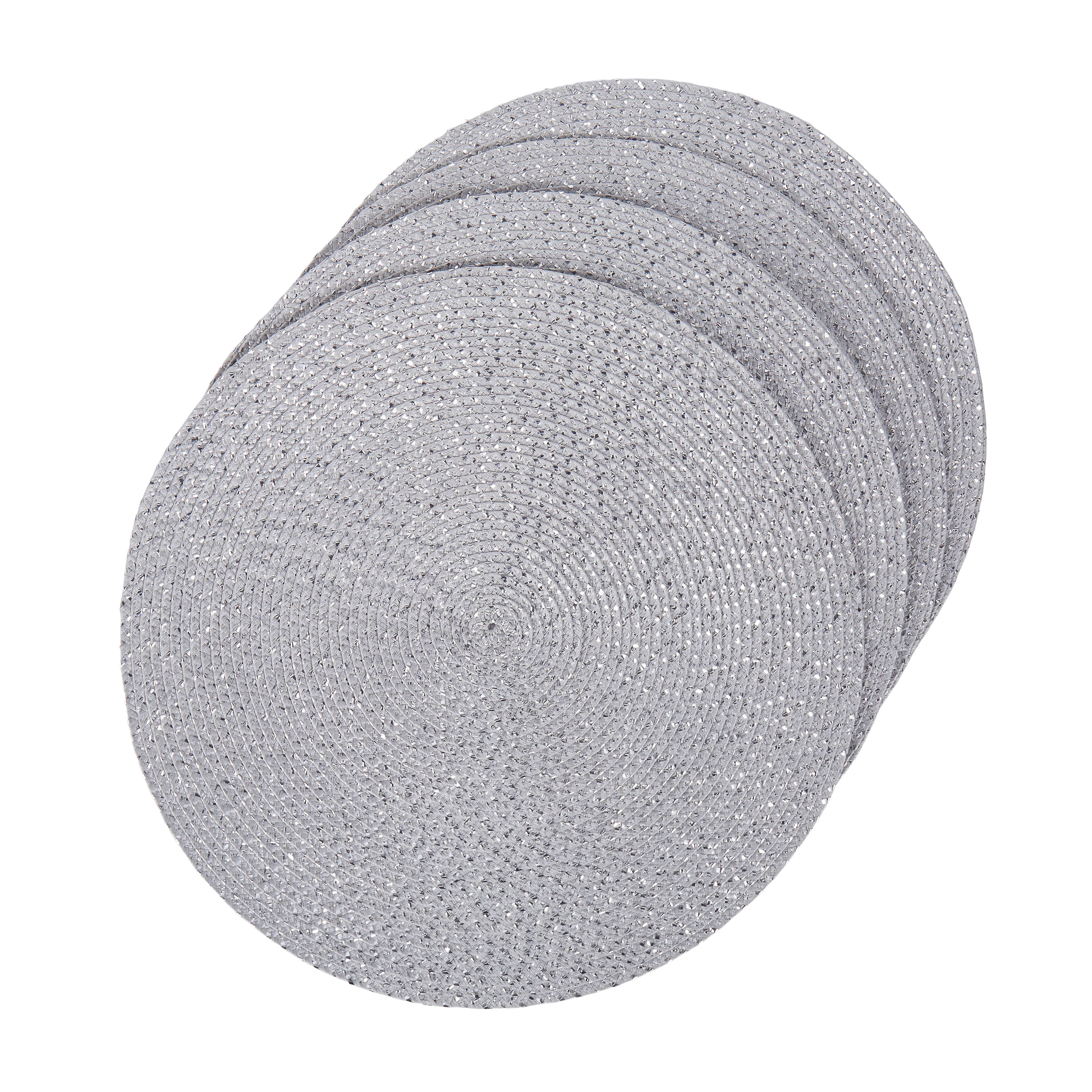 Woven Silver Placemat Set of 4