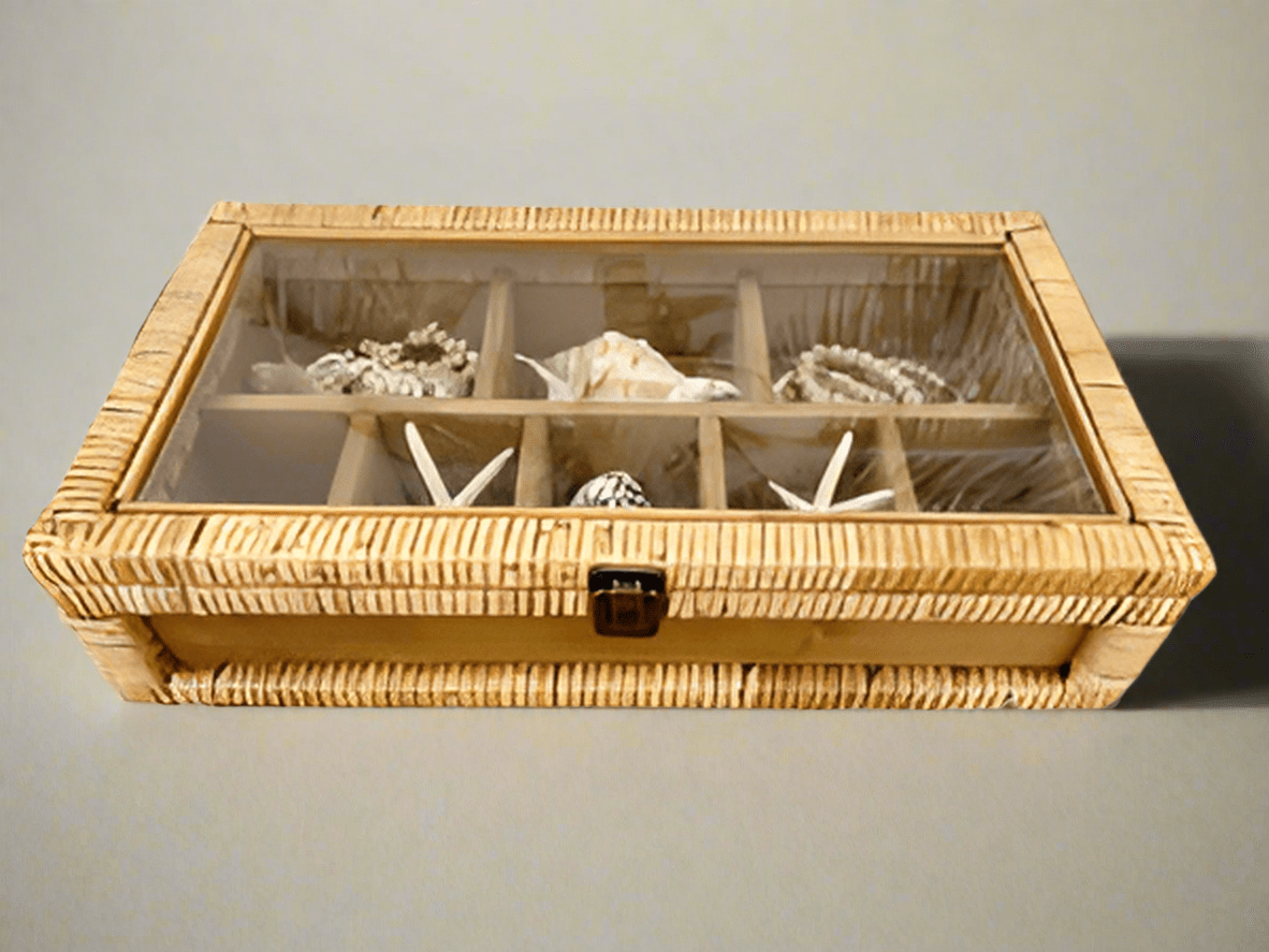 Mareva Rattan Jewellery Box in Natural 42cm