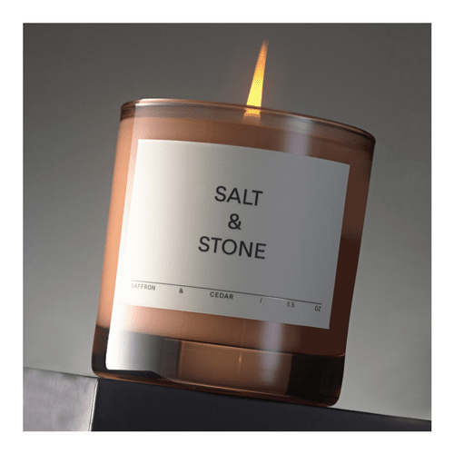 Salt & Stone Candle Saffron & Cedar Scented Candle (Save 20%)