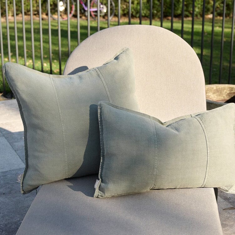 Luca Linen Outdoor Cushion in Pistachio - 40x60cm