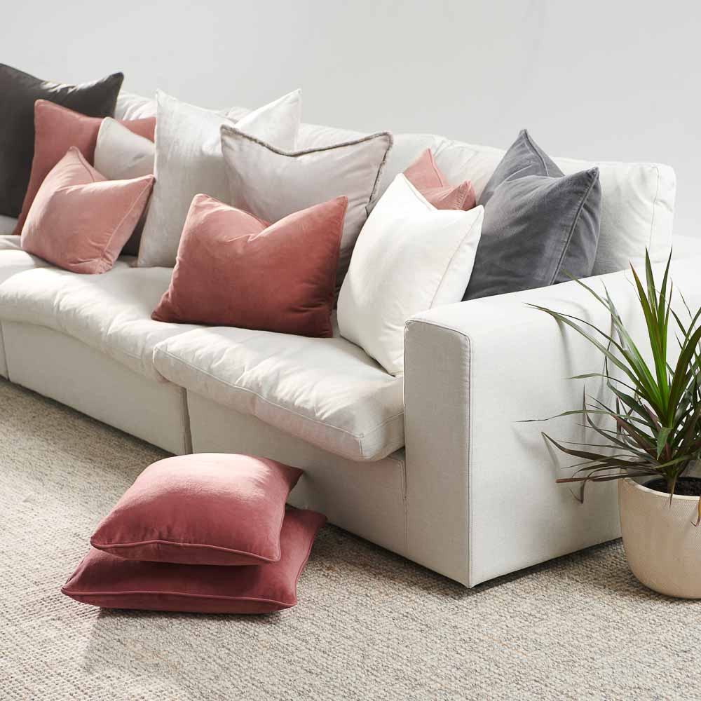 Lynette Velvet Cushion in Desert Rose - 50x50cm