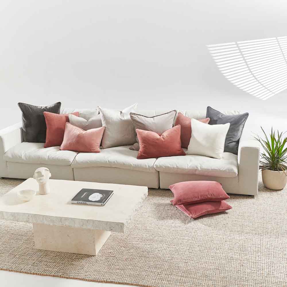Lynette Velvet Cushion in Desert Rose - 40x60cm