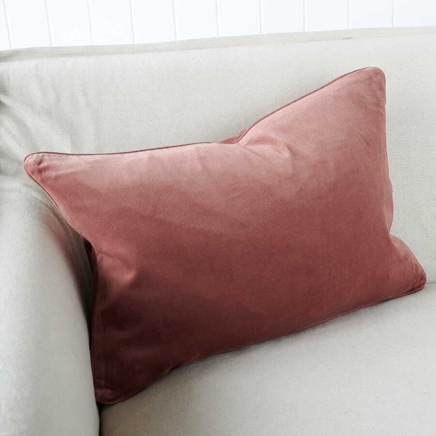Lynette Velvet Cushion in Desert Rose - 40x60cm