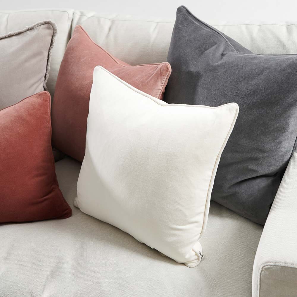 Lynette Velvet Feather Insert Cushion in Coal - 50 x 50cm (Save 20%)