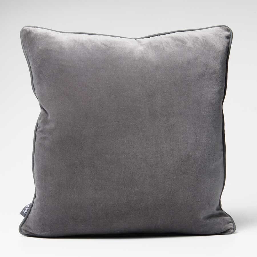 Lynette Velvet Feather Insert Cushion in Coal - 50 x 50cm (Save 20%)