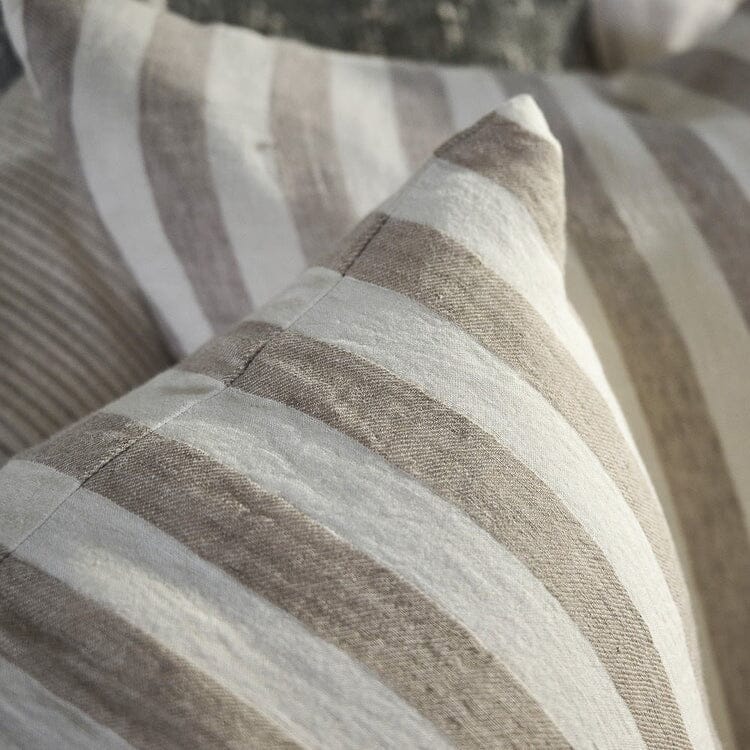 Santi Linen Cushion - Off White/Natural Stripe 50x50cm