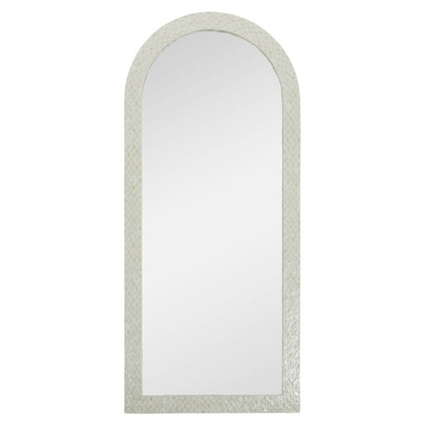 Layla Arch Floor Mirror in Ivory Inlay 180cm