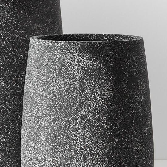 Delphine Tall Pot in Black Terrazzo 37cm