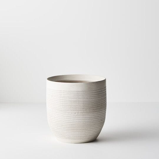 Samos Ceramic Pot in White 18cm