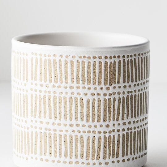 Diyana Cermaic Pot White/Beige 11cm (Save 20%)