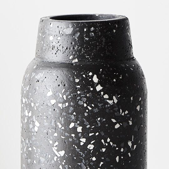 Olivia Black Terrazzo Vase 25cm (Save 40%)
