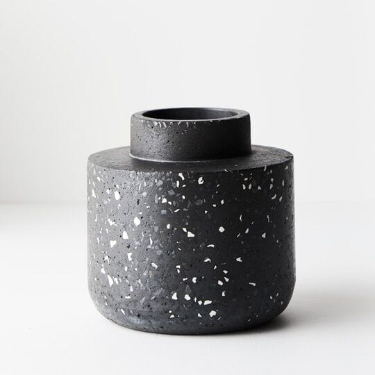Olivia Black Terrazzo Vase 15cm (Save 28%)