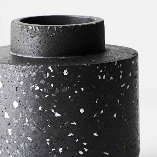 Olivia Black Terrazzo Vase 15cm (Save 28%)