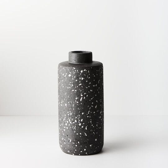 Olivia Black Terrazzo Vase 27.5cm (Save 38%)